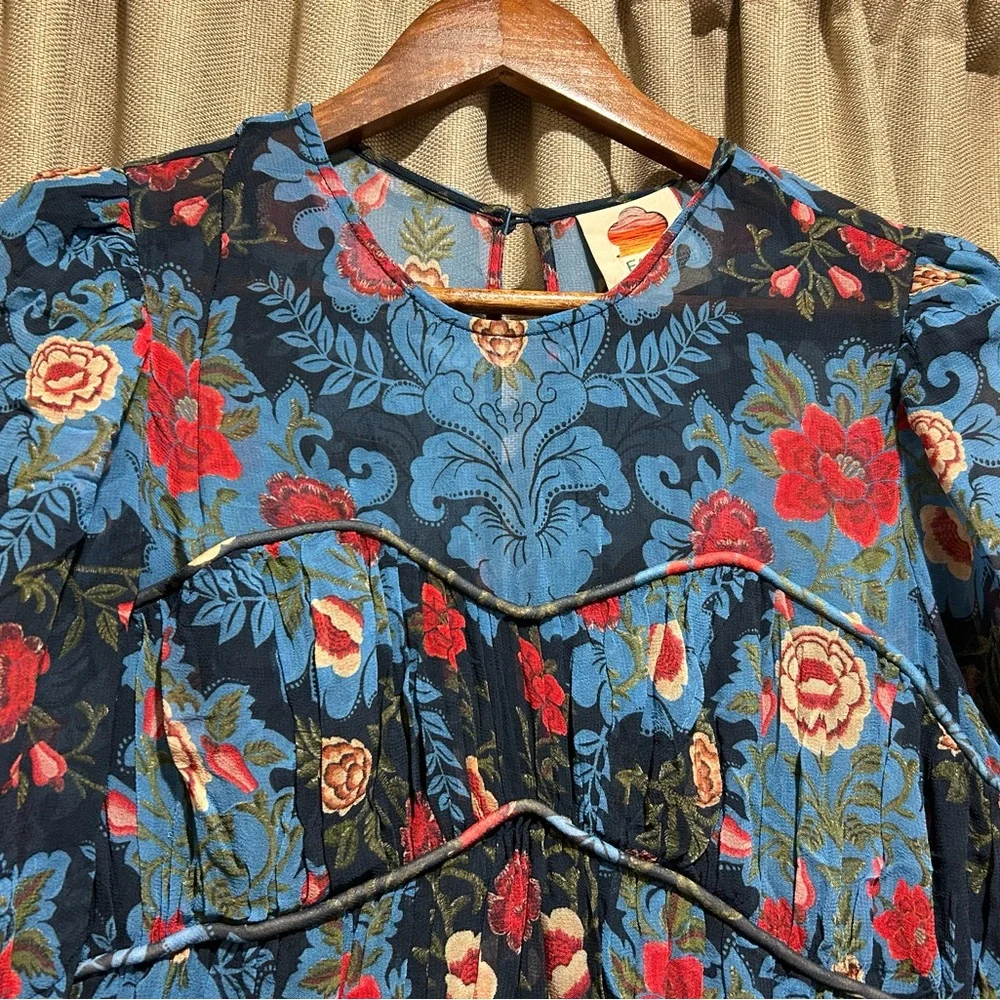 ❗️SOLD❗️Farm Rio Arabesque Floral Blue Maxi Dress - Picture 7 of 9